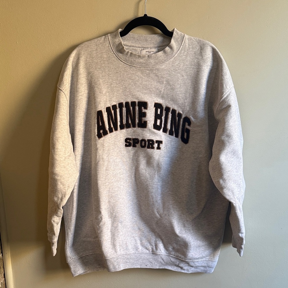 Anine Bing Heather Gray Sport Sweatshirt size small